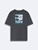 Short Sleeve Crew Neck Surface With Print Loose Antracite T-shirt