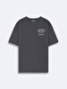 Short Sleeve Crew Neck Sign With Print Loose Antracite T-shirt