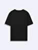 Short Sleeve Crew Neck Sign With Print Loose Black T-shirt