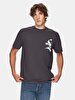 Short Sleeve Graphic Print With Print Loose Antracite T-shirt