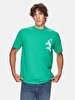 Short Sleeve Graphic Print With Print Loose Green T-shirt