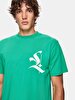 Short Sleeve Graphic Print With Print Loose Green T-shirt