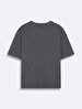 Short Sleeve Wide Collar Basic Loose Antracite T-shirt