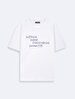 Short Sleeve Crew Neck Bleached Sign With Print Loose White T-shirt