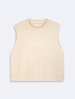 Writing With Print Short Sleeve Crew Neck Beige Athlete