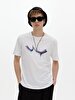 Short Sleeve Crew Neck Sign With Print Regular White T-shirt