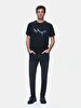 Short Sleeve Crew Neck Sign With Print Regular Black T-shirt