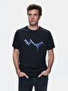 Short Sleeve Crew Neck Sign With Print Regular Black T-shirt