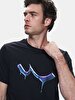 Short Sleeve Crew Neck Sign With Print Regular Black T-shirt