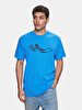 Short Sleeve Crew Neck Sign With Print Regular Blue T-shirt
