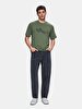 Short Sleeve Crew Neck Sign With Print Regular Green T-shirt