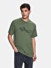 Short Sleeve Crew Neck Sign With Print Regular Green T-shirt