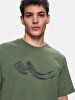 Short Sleeve Crew Neck Sign With Print Regular Green T-shirt