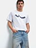 Short Sleeve Crew Neck Sign With Print Regular White T-shirt