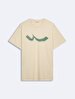 Short Sleeve Crew Neck Sign With Print Regular Beige T-shirt