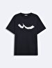 Short Sleeve Crew Neck Sign With Print Regular Navy T-shirt