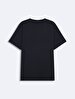 Short Sleeve Crew Neck Sign With Print Regular Navy T-shirt