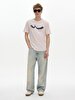 Short Sleeve Crew Neck Sign With Print Regular Lilac T-shirt