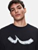 Short Sleeve Crew Neck Sign With Print Regular Black T-shirt