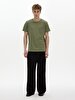 Basic Crew Neck Short Sleeve Regular Green T-shirt