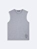 Writing With Print Crew Neck Short Sleeve Regular Grey Athlete