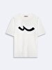 Short Sleeve Crew Neck Sign With Print Regular White T-shirt