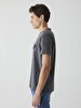 Short Sleeve Crew Neck Sign With Print Regular Anthracite T-shirt