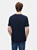 Short Sleeve Crew Neck Sign With Print Regular Navy T-shirt