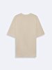 Crew Neck Basic Short Arm Loose Beige T-shirt