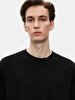 Crew Neck Basic Short Arm Loose Black T-shirt
