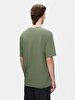 Crew Neck Basic Short Arm Loose Green T-shirt