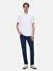 Polo Zipper Closing Short Sleeve Regular White T-shirt