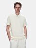 Polo Zipper Closing Short Sleeve Regular Beige T-shirt