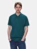 Polo Zipper Closing Short Sleeve Regular Green T-shirt
