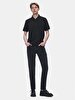 Polo Zipper Closing Short Sleeve Regular Black T-shirt