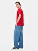 Polo Zipper Closing Short Sleeve Regular Red T-shirt