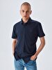 Basic Slim Fit Short Sleeve Navy T-shirt