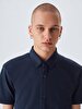 Basic Slim Fit Short Sleeve Navy T-shirt