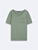 Crew Neck Basic Short Arm Regular Green T-shirt