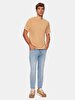 Pale Looking Surface Graphic Print With Print Loose Beige T-shirt