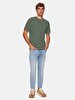Pale Looking Surface Graphic Print With Print Loose Green T-shirt