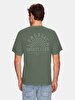 Pale Looking Surface Graphic Print With Print Loose Green T-shirt