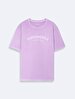Short Sleeve Print Loose Basic Purple T-shirt