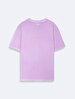 Short Sleeve Print Loose Basic Purple T-shirt