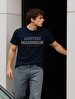 Crew Neck Sign With Print Regular Navy T-shirt
