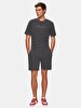 Boxy Fit Short Sleeve Crew Neck Writing With Print Antracite T-shirt