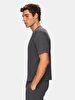 Boxy Fit Short Sleeve Crew Neck Writing With Print Antracite T-shirt