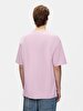 Long Sleeve Crew Neck Loose Basic Pink T-shirt