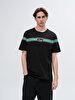 Short Sleeve Crew Neck Sign With Print Regular Black T-shirt