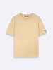 Short Sleeve Crew Neck Basic Loose Beige T-shirt